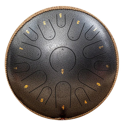 Steel tongue drum 36 cm en finition bronze