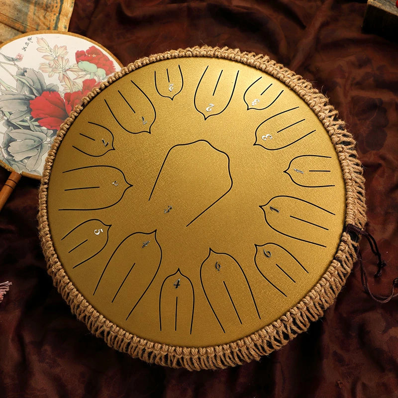 Tongue drum Hluru en finition dorée