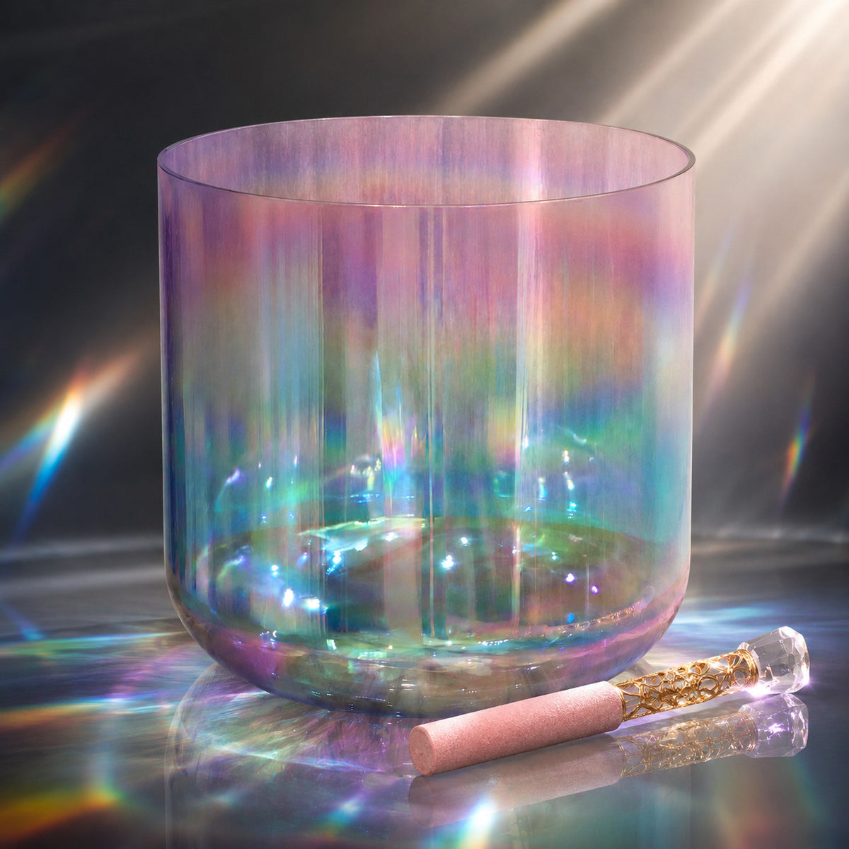 Nébuleuse · bol chantant en cristal irisé